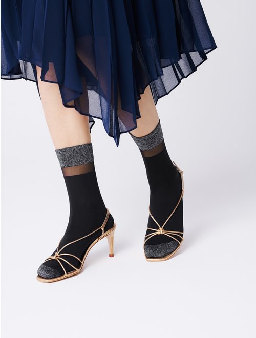 Sosete scurte cu model fiore tesoro 40 den