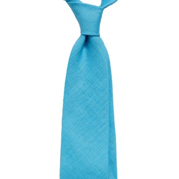 Handrolled Linen Tie - Light Blue
