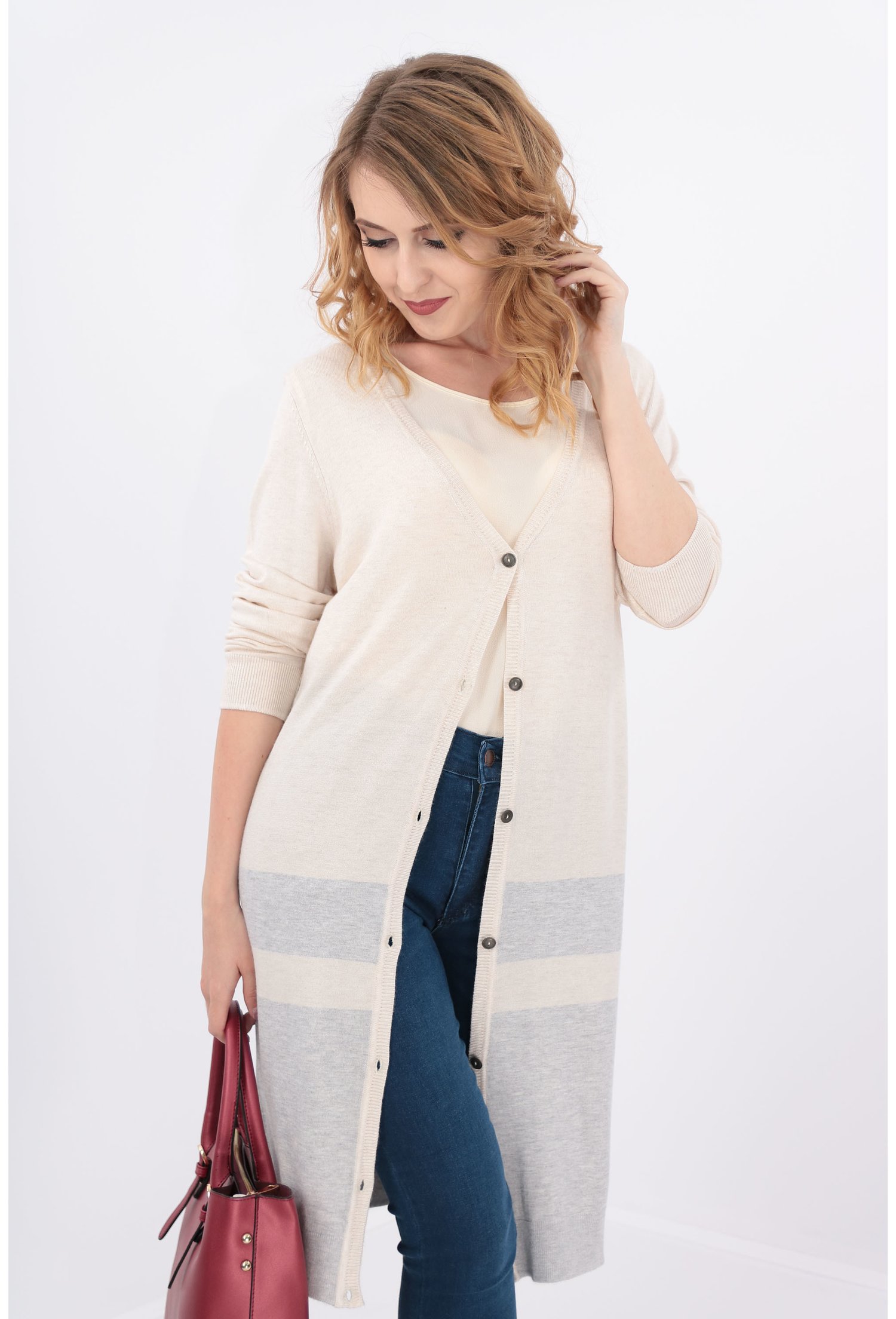 Blazer lung cu nasturi