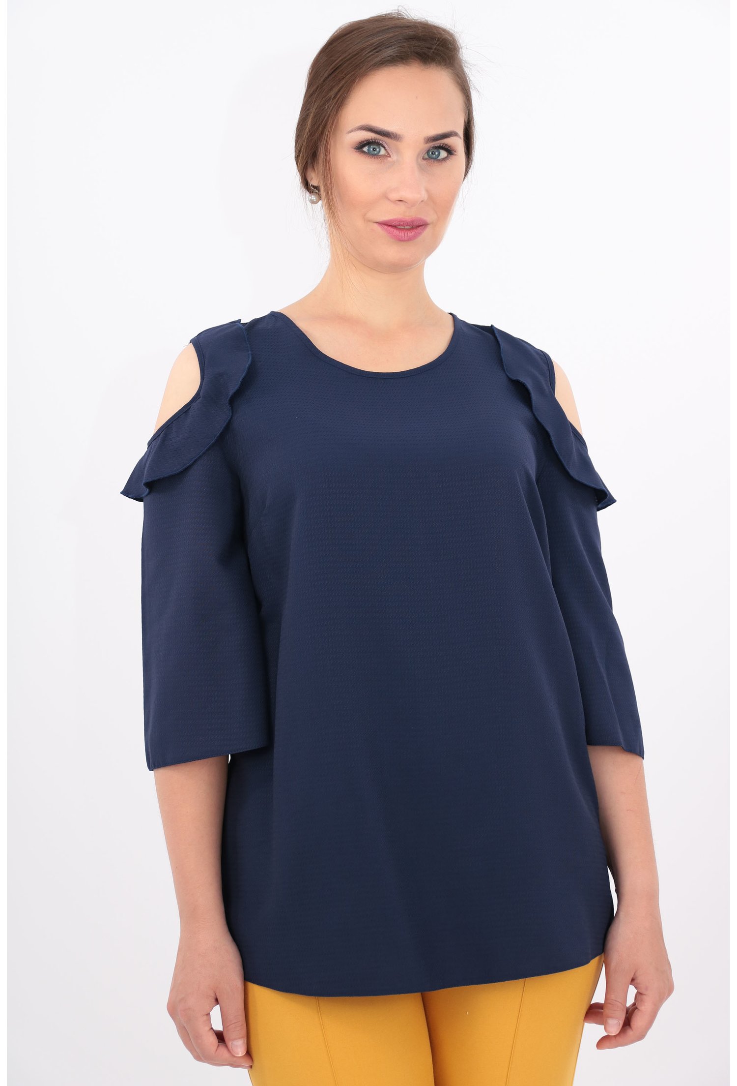 Bluza bleumarin din vascoza