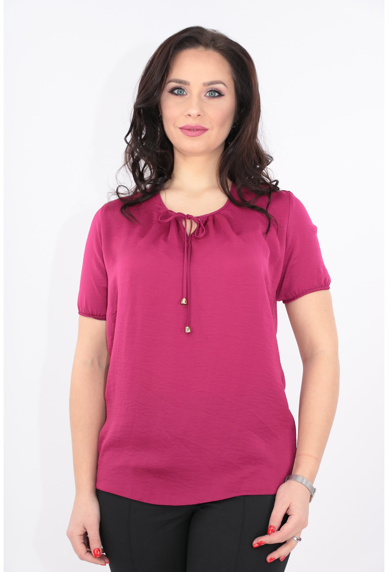 Bluza ciclamen cu siret