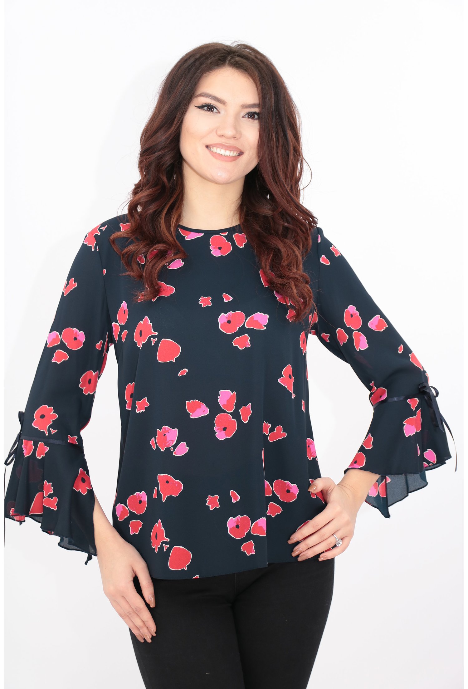 Bluza din voal bleumarin