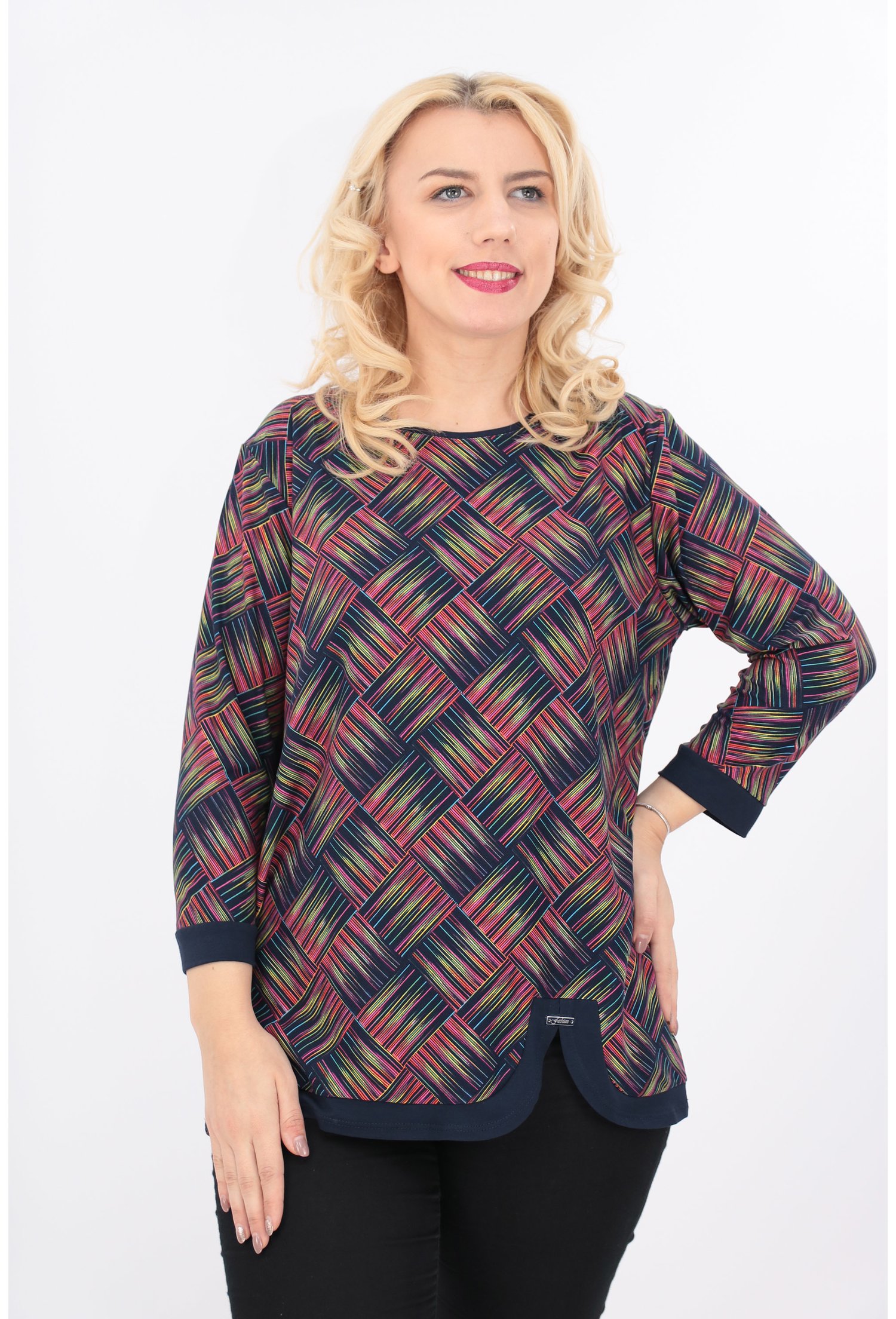 Bluza in carouri multicolore