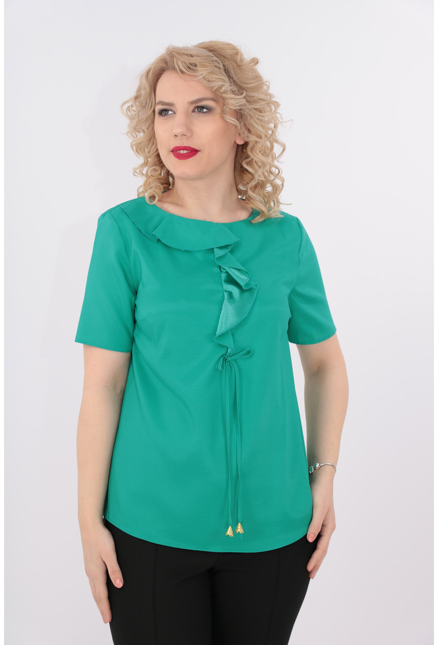 Bluza verde cu maneca scurta