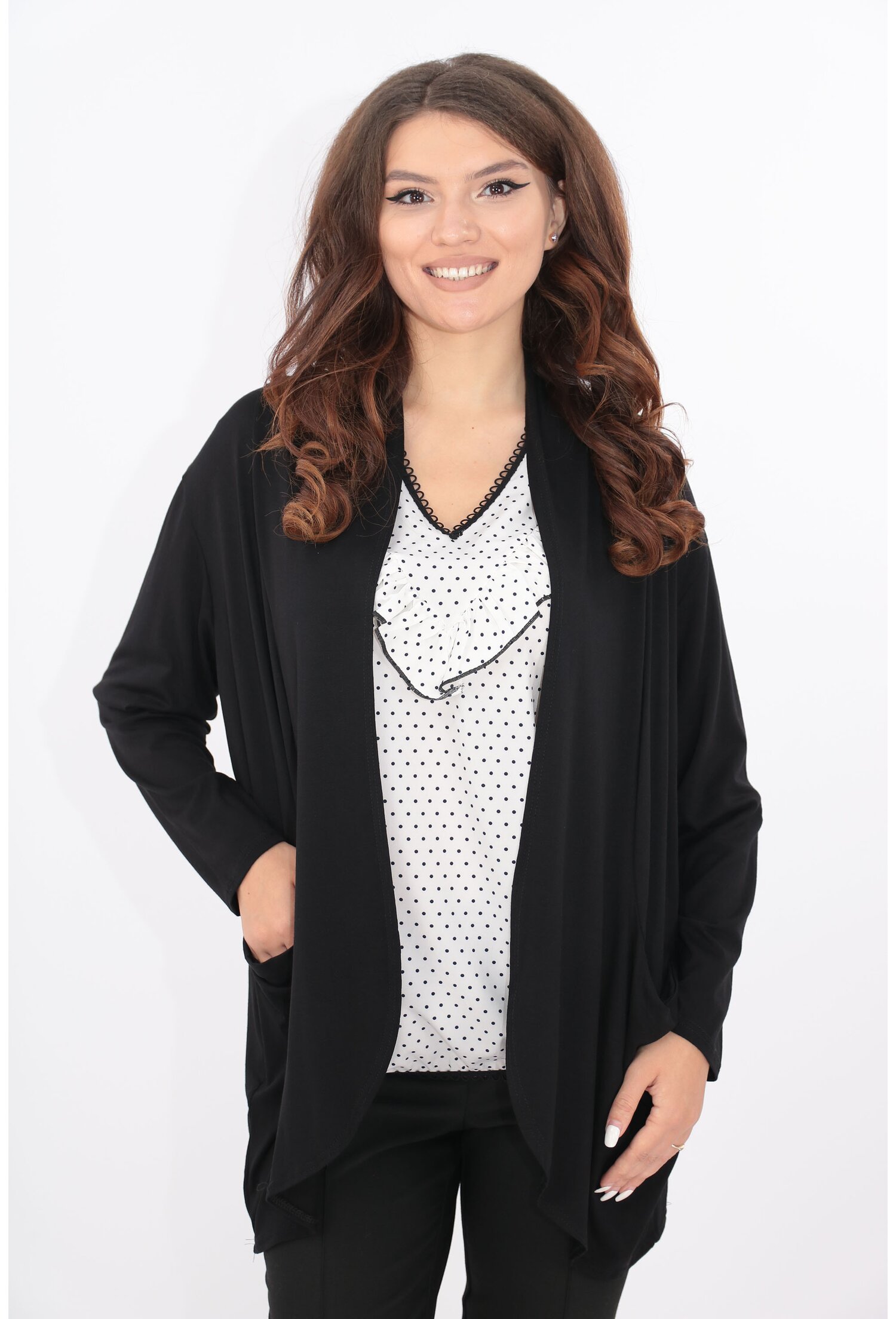 Cardigan negru din vascoza