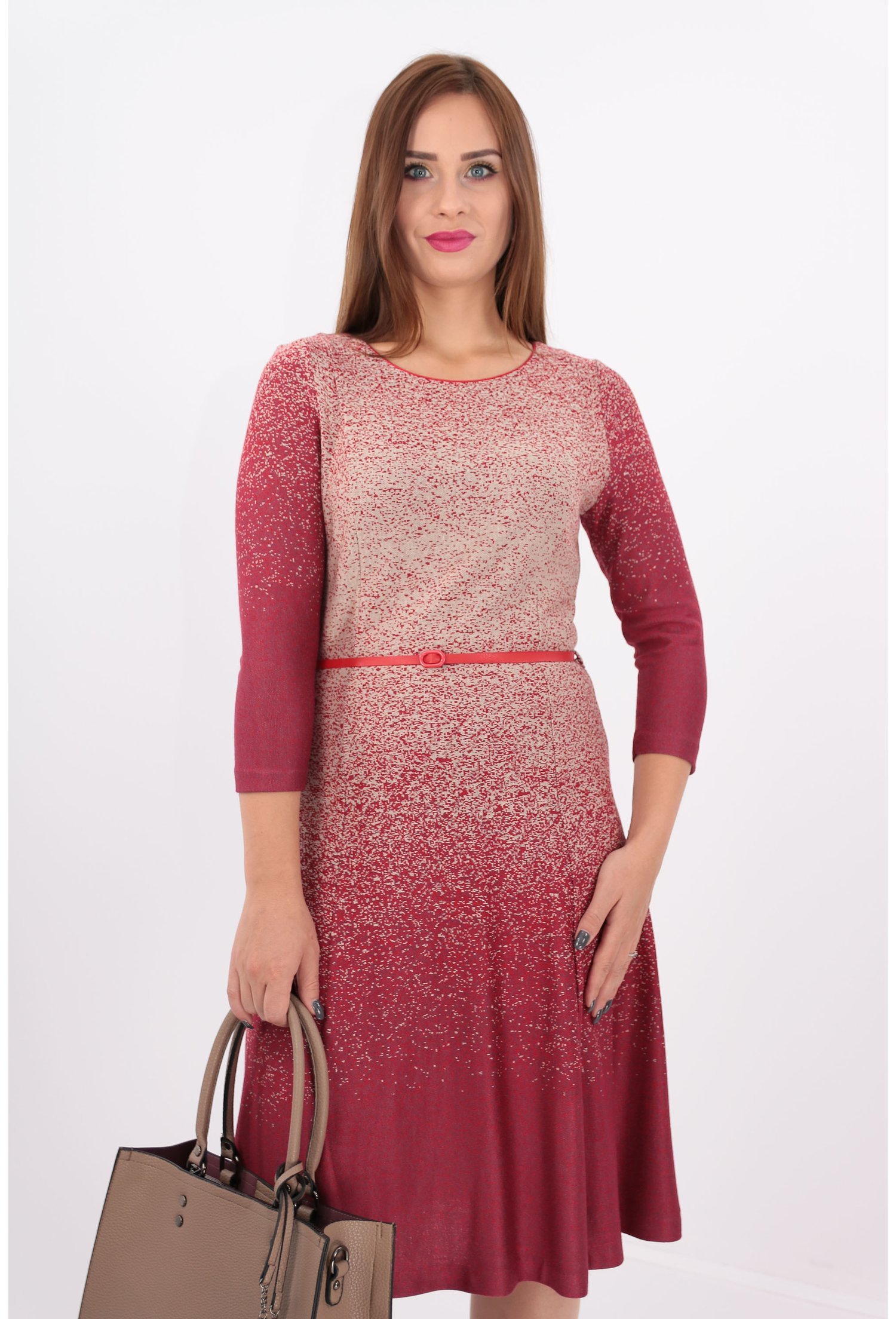 Rochie bordo in degrade din jerse