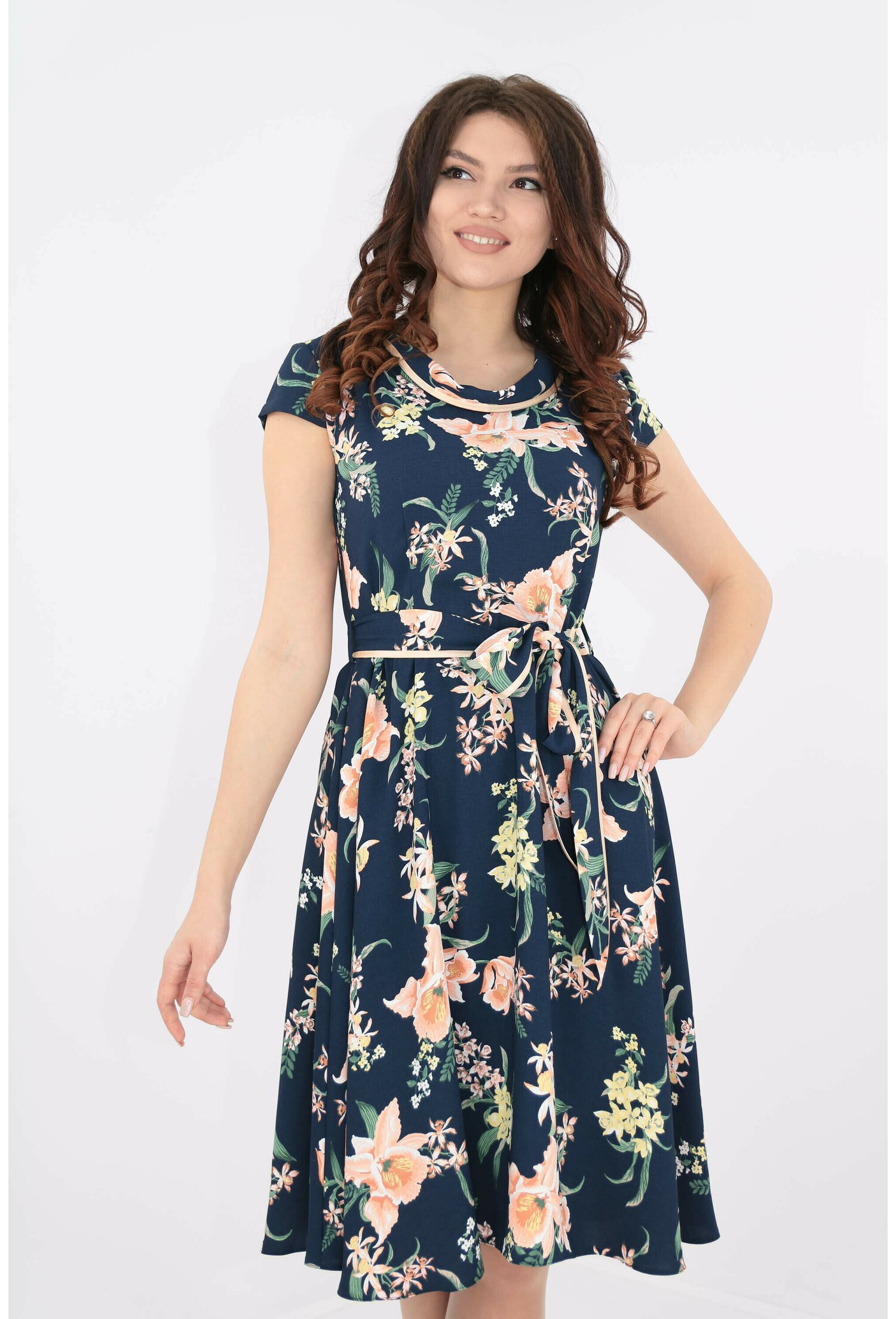 Rochie clos din vascoza imprimata