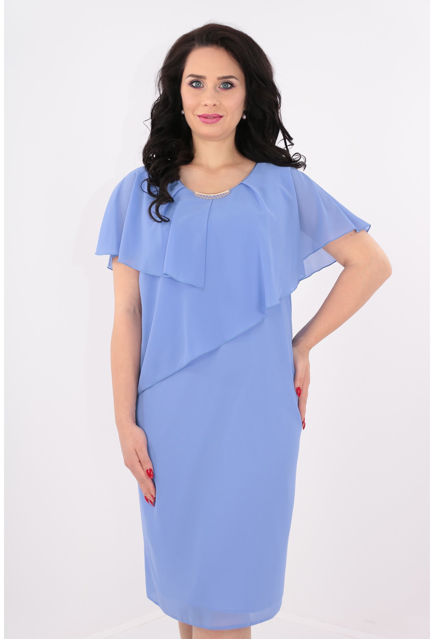 Rochie midi din voal lila