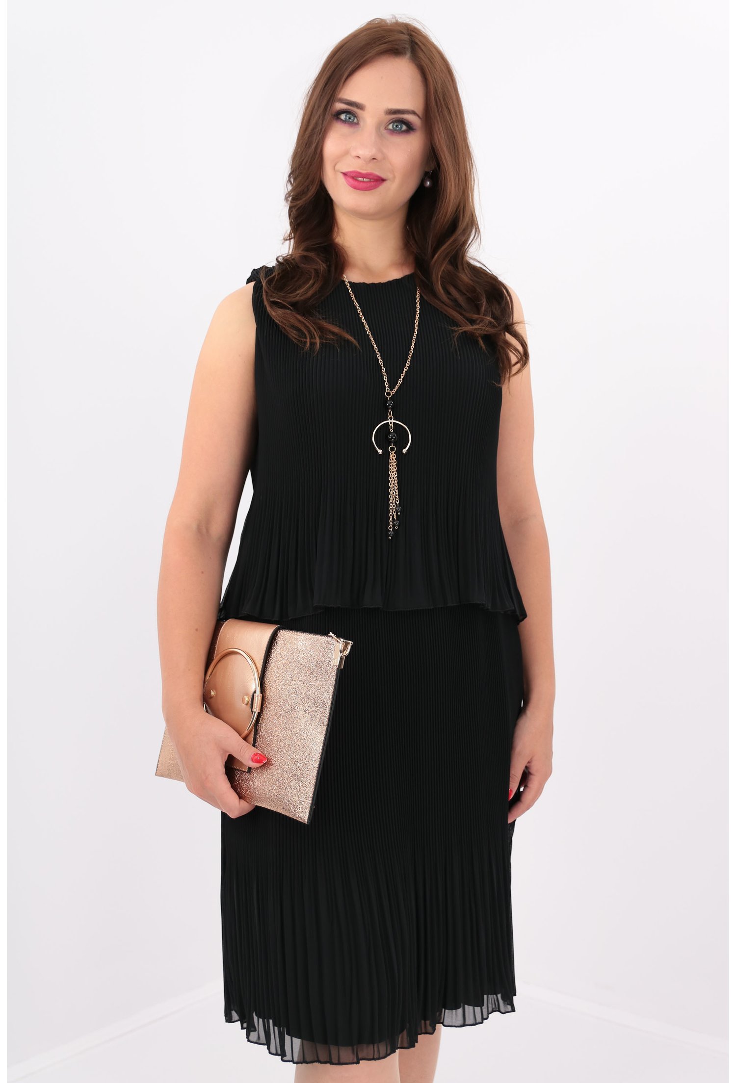 Rochie plisata neagra