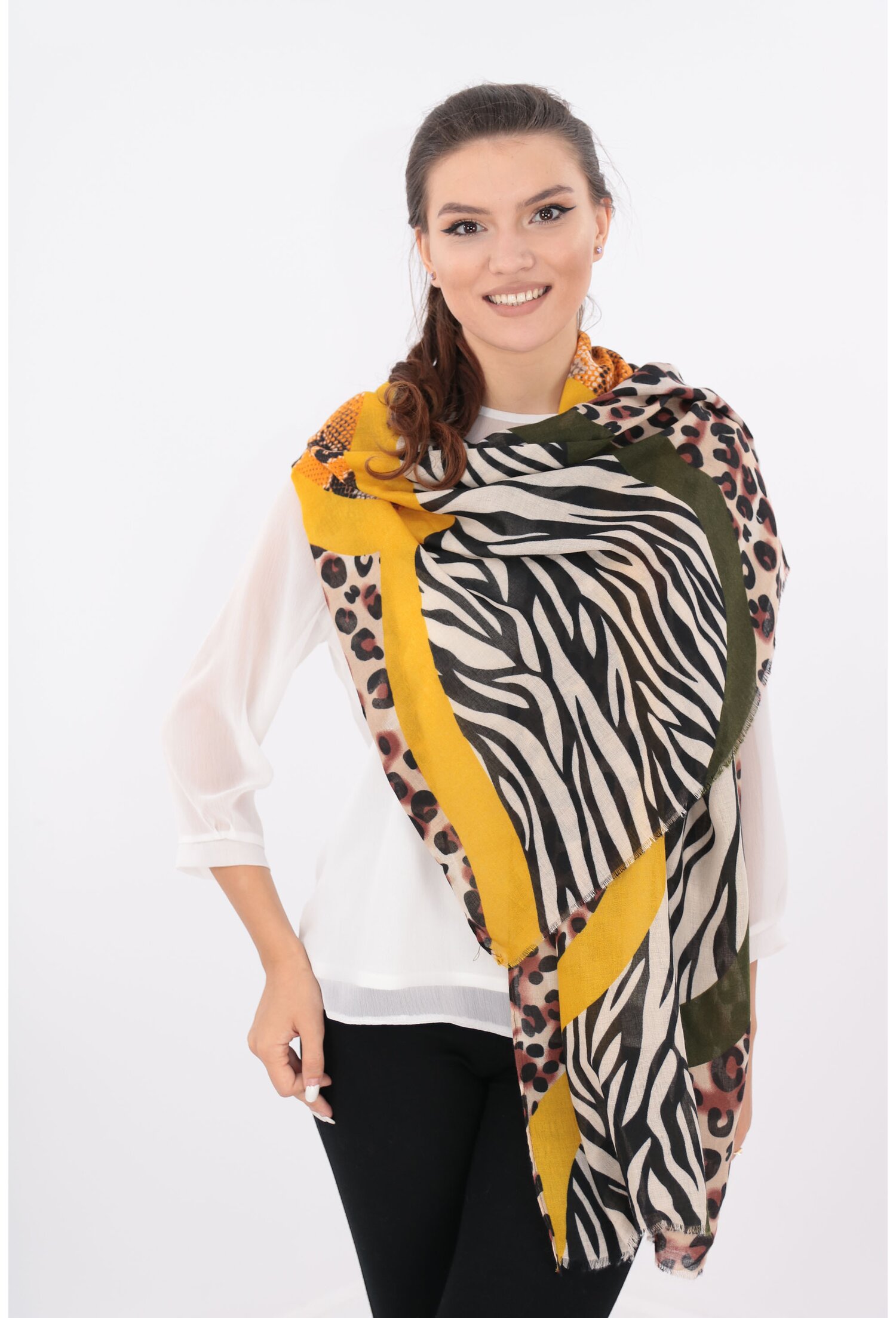 Sal fin cu animal print si nuante de oranj